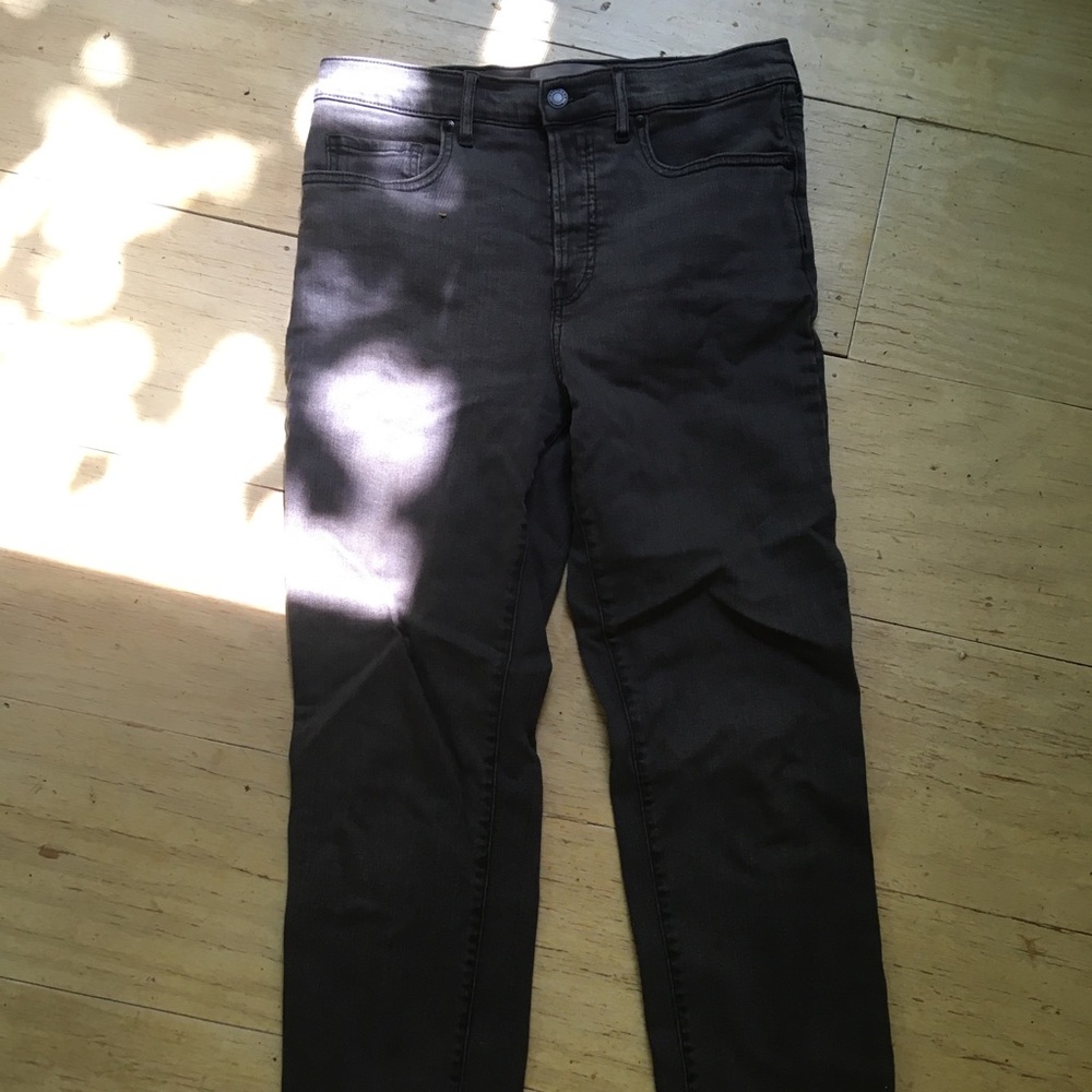 Everlane hi rise slim straight washed black jeans